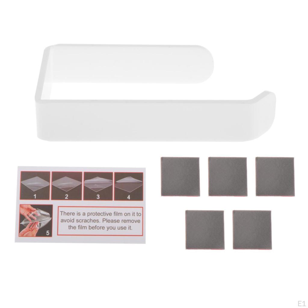 White Holder, for Bathroom Modern Toilet, Wall Mounted, Paper Dispenser and Hangers,Modern Square