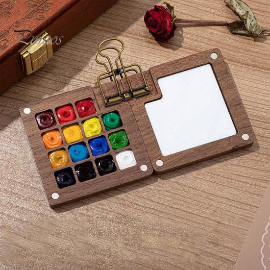 Мини-коробка для акварельных красок, карманный набор для путешествий для художника, универсальная цветовая палитра, портативная пластиковая книга для рисования