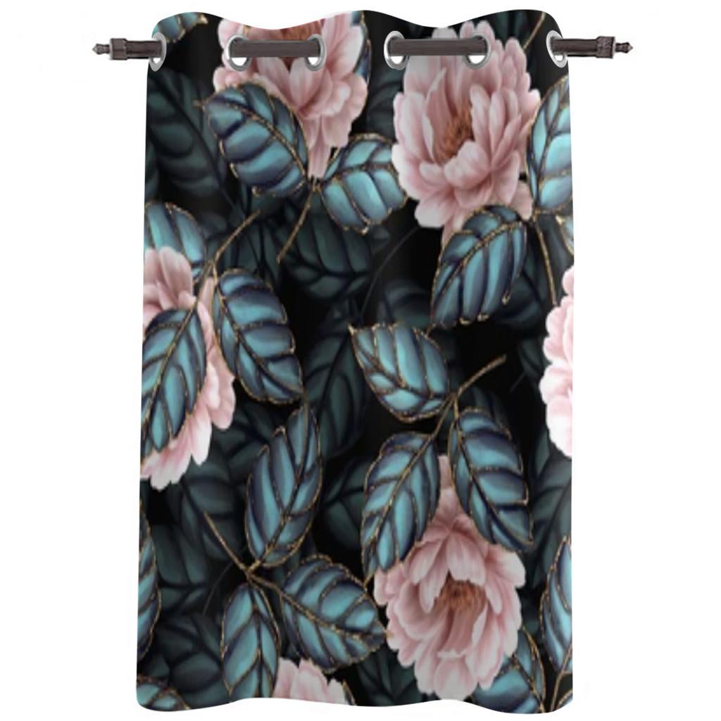 Занавеска на окно с розами и листьями для гостиной, спальни, украшения, роскошные кухонные занавески с балдахином