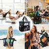 Extra Large Mesh Beach Tote Bag Breathable & Foldable with Zipper Closure, Multiple Side Pockets, Portable Organize Storage Beach Mesh Bag