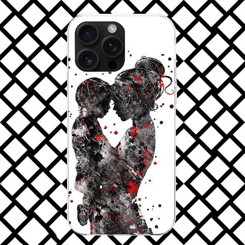 Чехол для телефона 'Мама и Малышка' для iPhone 17 Air 16 16E 15 14 Plus 13 Mini 12 11 Pro Max 7 8 + SE 2020 Мягкая обложка Fundas 17 Air 16 16