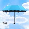 Water-Bloom Parasol: Manual Folding Umbrella for Sun and Rain, Dual-Use, Three-Fold Design, Perfect Gift