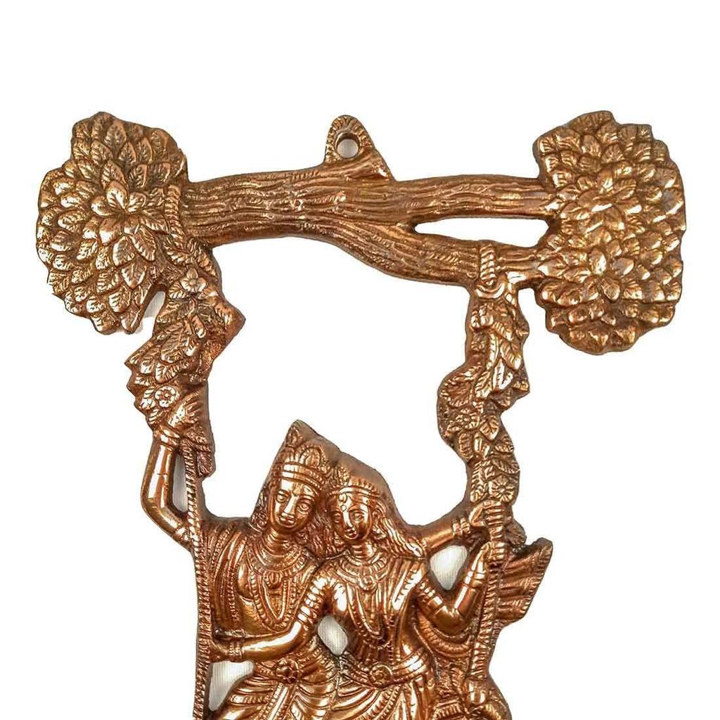 Radha Krishna Sitting On The Swing Wall Hanging - for Gift, Home, Living Room, Office, Puja Room Decor