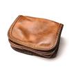 Men's and Women's Coin Purse Genuine Leather Zipper Coin Wallet Retro Key Holder Small Money Bag