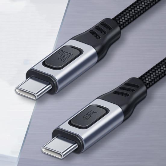 Кабель USB C-C 100 Вт PD3.0 для быстрой зарядки, шнур 5 А при 20 В, быстрое зарядное устройство, нейлоновый плетеный кабель для передачи данных для ноутбука, игровой кабель для зарядки типа C