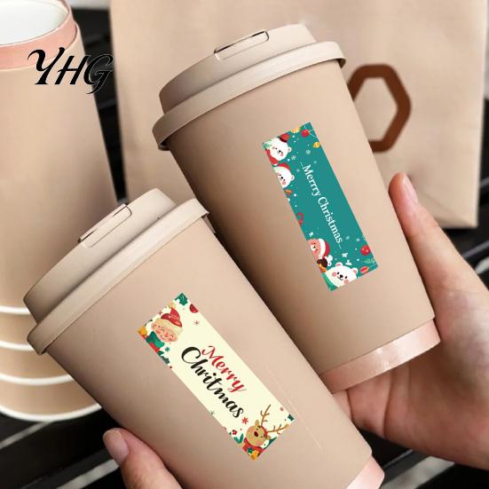 Customizable Roll Paper Labels Christmas Sealing Stickers, Self-adhesive Decorative Labels, Coated Easy Tear Gift Stickers for Envelope Seals