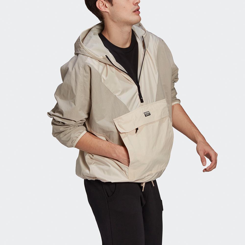 Adidas Originals Trefoil V-Line Woven Wb Casual Sport Hooded Half-Zip Jacket Men Jackets Khaki GN6769