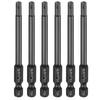 6 шт. Биты Torx T6-T40 1/4" Шестигранный Хвостовик 75 мм/100 мм Сталь S3 Магнитные Звездообразные Биты со Штифтом (Tamper Proof Star) 6-гранные Биты для Шуруповерта