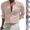 Men's Casual Striped Turn-Down Collar Button-Down Shirt - Business Casual Top