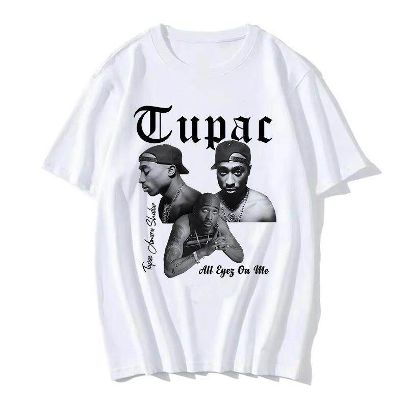 TUPAC Уличная одежда Харадзюку Футболки Женские Харадзюку Топ Футболки Женская Футболка Хип-Хоп Рэпер Графический Принт Повседневная Футболка Одежда