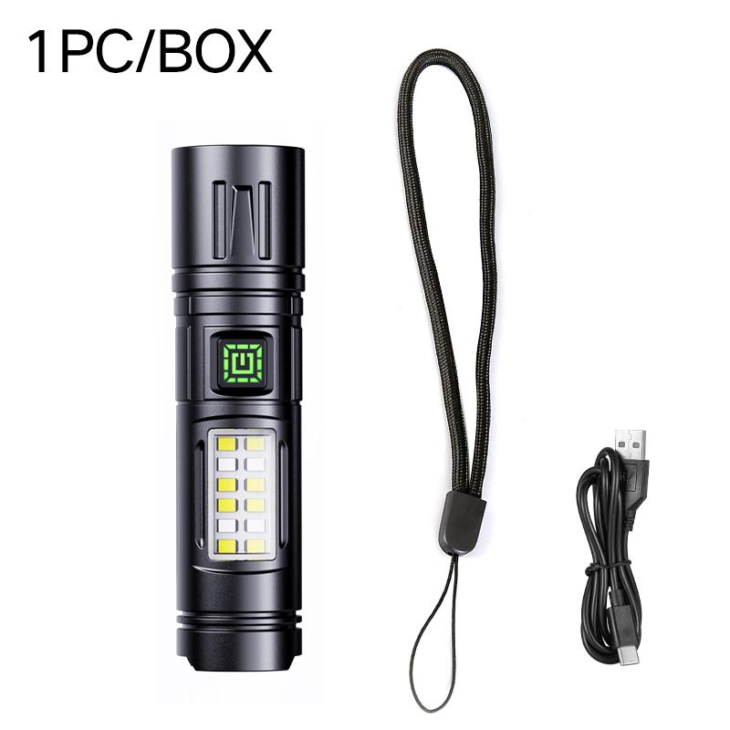 New LED flashlight with strong light, rechargeable, waterproof, mini, portable, long-range small flashlight for home and outdoor