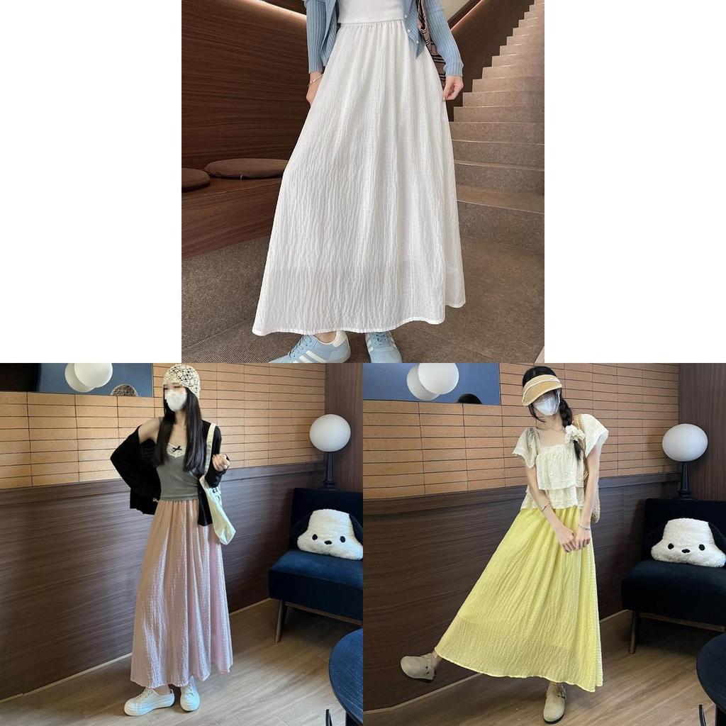 Women High Waist Chiffon Skirt With Cotton Blend Fabric For Casual Summer Wear
