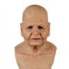 Halloween Old Man Mask Realistic Human Wrinkle Face Mask Novelty Costume, Performance Prop Party Latex Full Head Mask