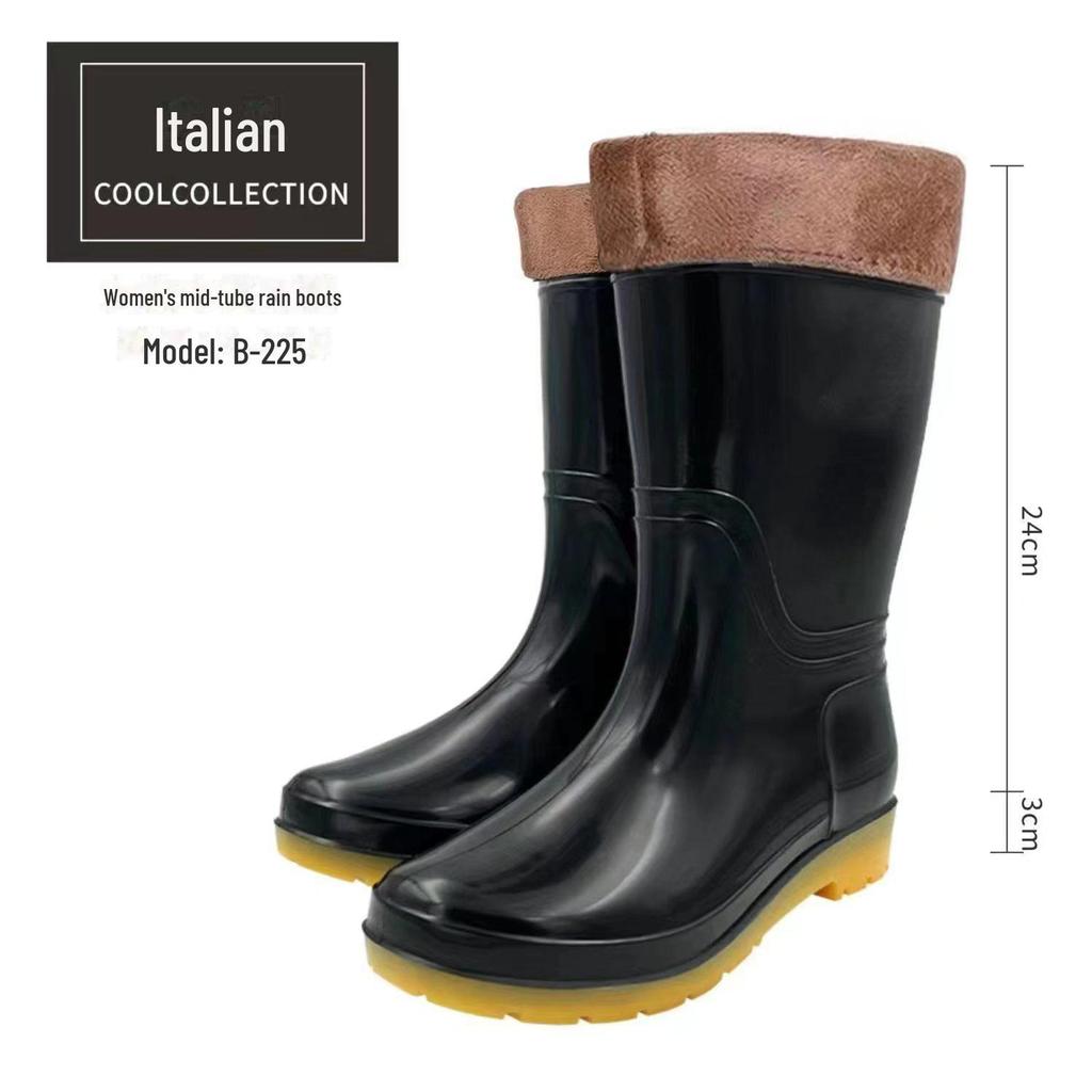 Мужские нескользящие водонепроницаемые высокие резиновые сапоги с бархатистым хлопком, устойчивые к кислотам и щелочам.