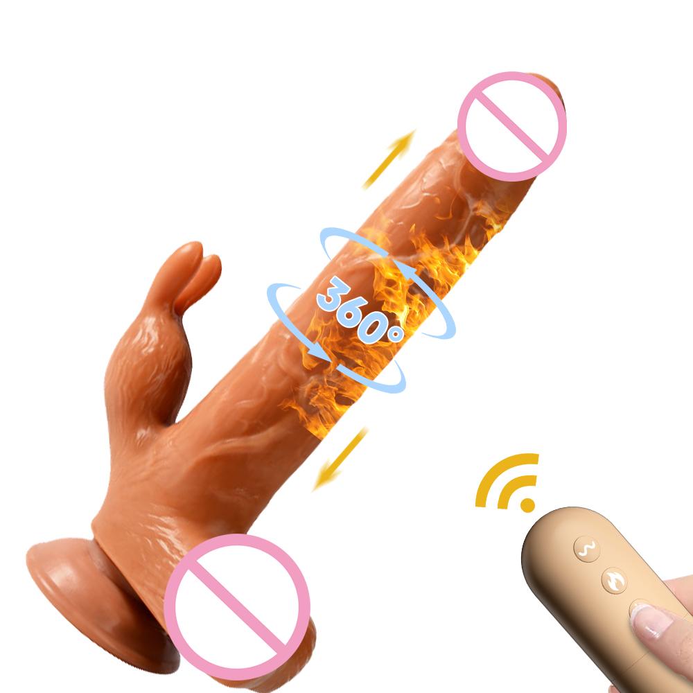 Реалистичный дилдо G-точка вибратор пульт управления сильная присоска телескопический нагрев 360° вращение взрослая секс-игрушка для женщин пары