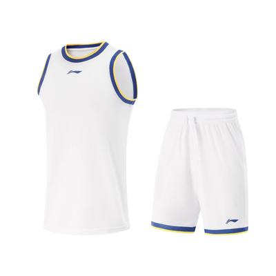 Li Ning Серия CBA Color Block Мягкие Простые Универсальные Безрукавка Шорты Средней Посадки Баскетбольный Комплект Мужской баскетбольный комплект AATV025-11