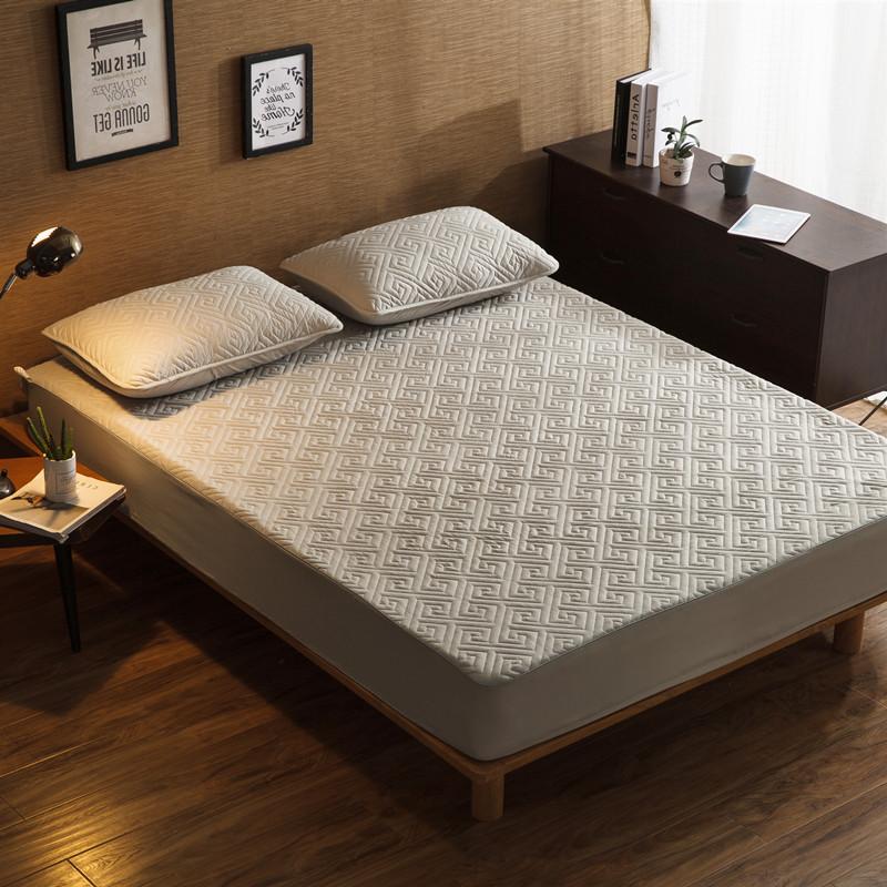 Thicken Quilted Mattress Cover King Queen Quilted Bed Fitted Bed Sheet Anti-Bacteria Mattress Topper Air-Permeable Bed Pad