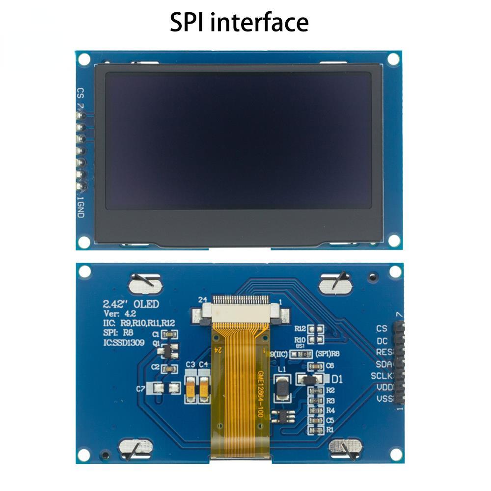 2,4 "2,42 дюйма 128x64 OLED ЖК-дисплей модуль SSD1309 12864 7-контактный последовательный интерфейс SPI/IIC I2C для Arduino UNO R3 C51