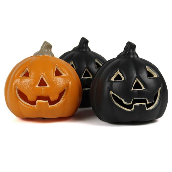 Фонарь из тыквы на Хэллоуин, украшение на батарейках, полая пластиковая тыква, украшение для наружного внутреннего декора