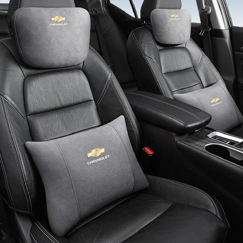 Suede Car Headrest Soft Neck Protective Support Pillows for Chevrolet AVEO Blazer CAPTIVA Cavalier CRUZE IMPALA LACETTI MALIBU