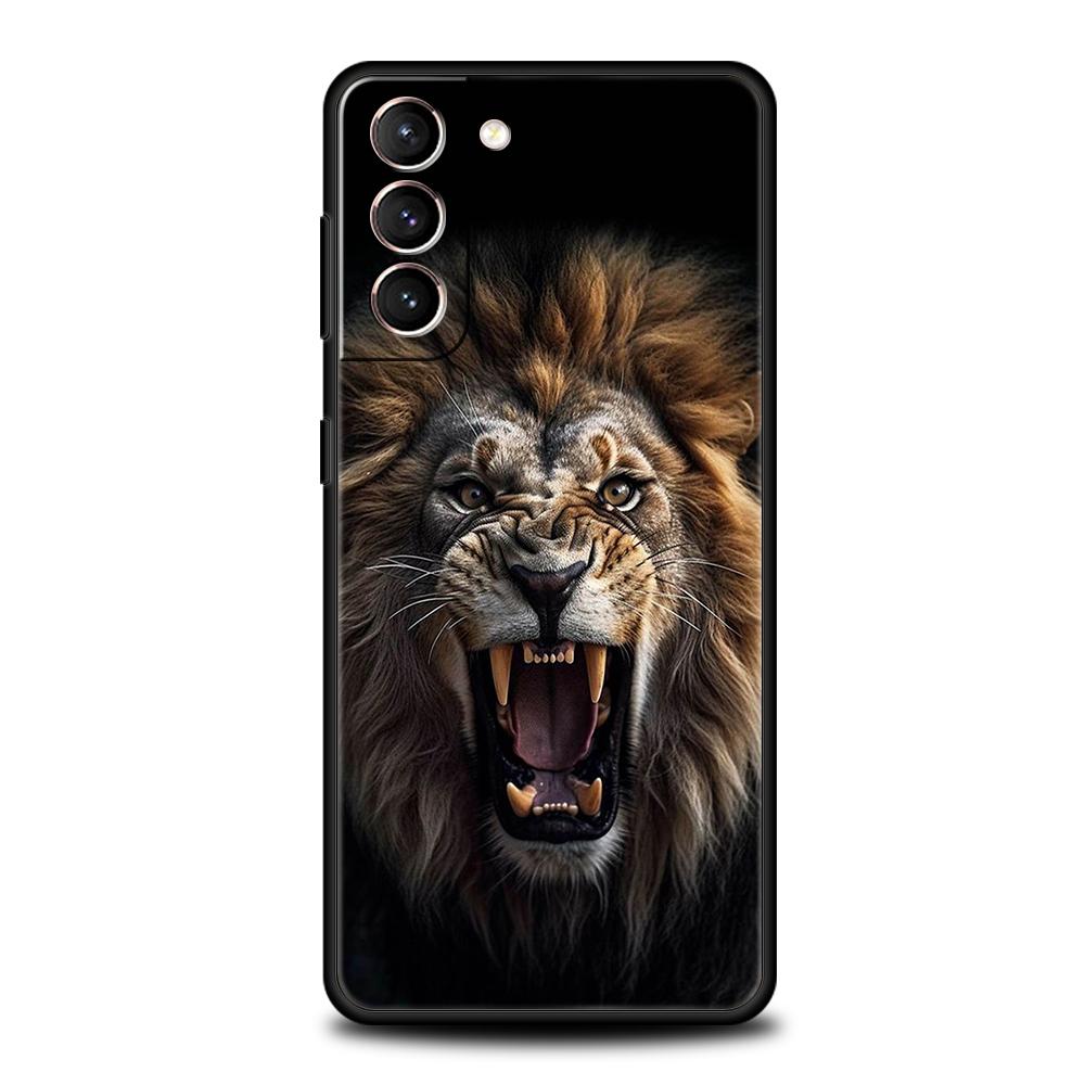 Чехол для телефона Samsung Galaxy S24 S23 S22 S20 S21 FE Ultra S24 S23 S10 S10E S9 S8 Plus 5G, силиконовый чехол-сумка, дизайн "Лев, альфа-самец, детеныш"