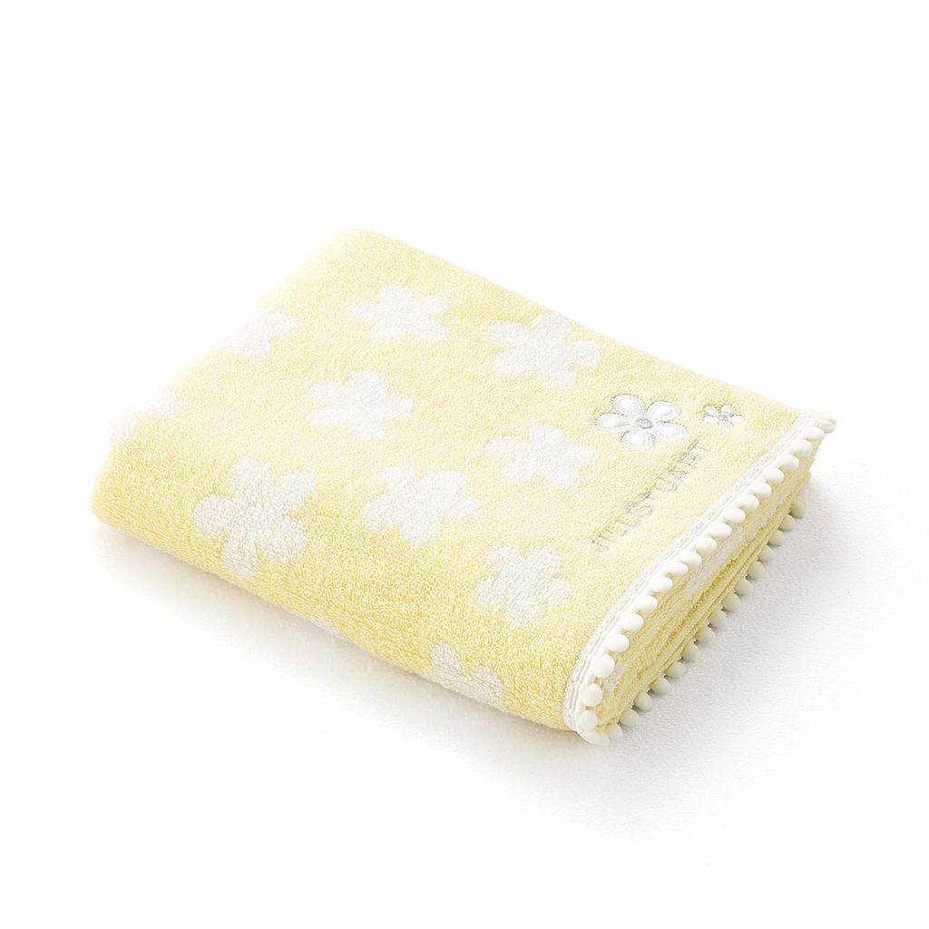 JILL STUART Colore Face Yellow Fluffy 34 X 80cm Towel, Flower, Cotton, 58-1892150, Approx.