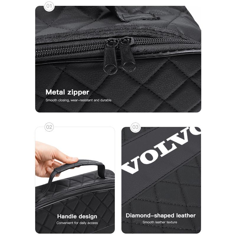 Leather Car Charging Cable Storage Box New Energy Charger Portable Bag For Volvo Rdesign V60 V40 S80L XC90 S60 S40 C30 XC60 V50