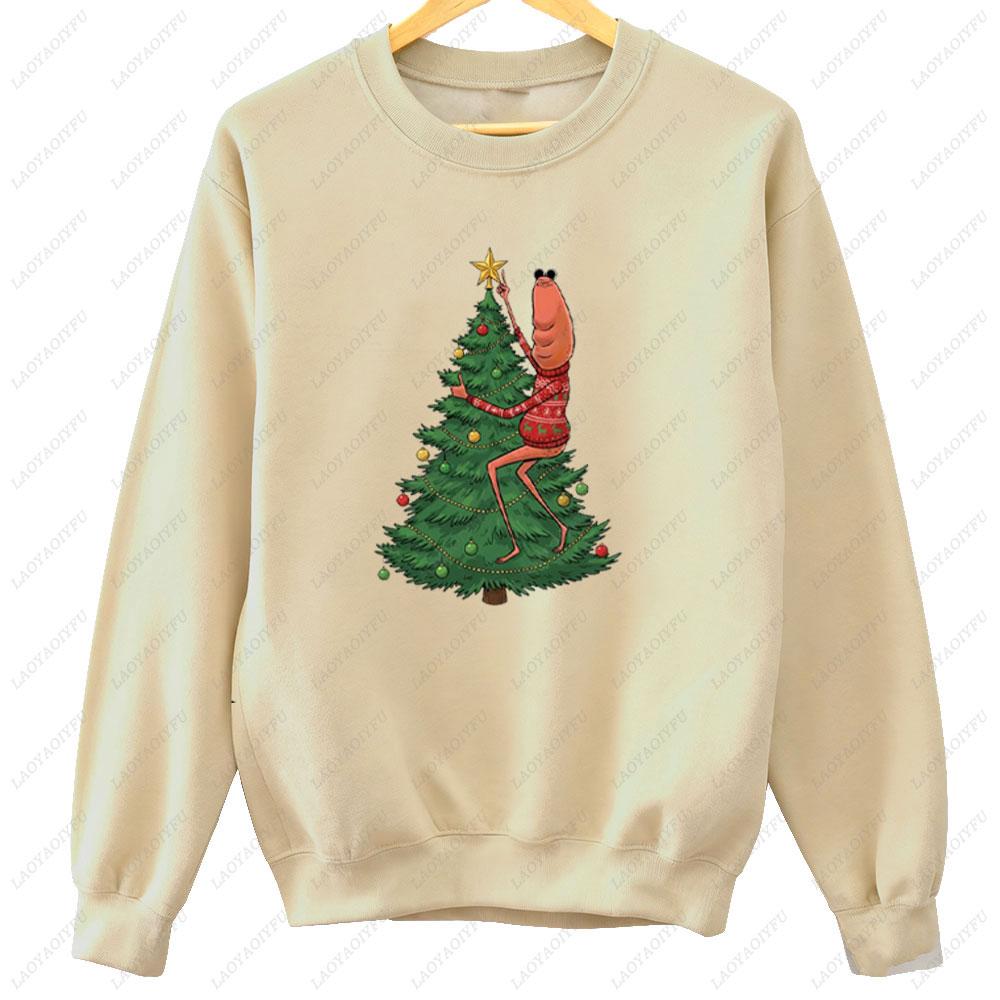 Merry Christmas Marcus The Worm Men Hoodie Meme Long-sleeve Autumn Winter Sweatshirt Marcus The Worm Christmas Costumes