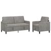 Sofa Set with Storage 2 pcs Light Grey Polyester