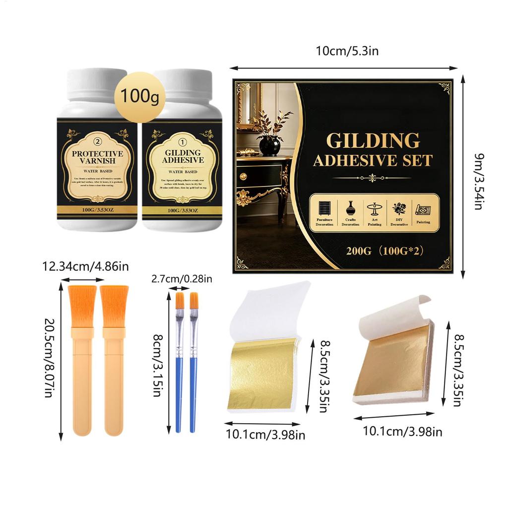 Gilding Adhesive Water-Based Long-Lasting DIY Gilding Crafts Gold Leaf Glue for Home Furniture Jewelry Crafts Art Painting