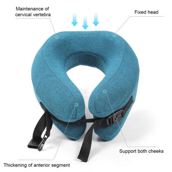 Подушка U-образной формы с защитой от затылка из пеноматериала с эффектом памяти, толстая эластичная, медленно отскакивающая, подушка для шеи для путешествий