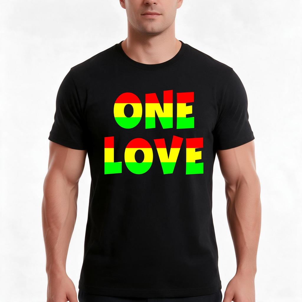 One Love Tshirt Summer Casual Cotton Tee Oversized Streetwear Tops Vintage Graphic Print Loose Fit Short Sleeve
