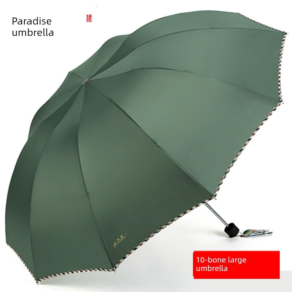 Paradise Umbrella Genuine Goods Foldable Rain Or Shine Dual-Use Umbrella Business Umbrella Reinforced Water Repellent Advertising Umbrella Male and