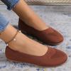 Large Size Flying Knitting Single Shoes Women 2024 Spring and Autumn New Round Head Low Heel Lazy Casual Mother Shoes