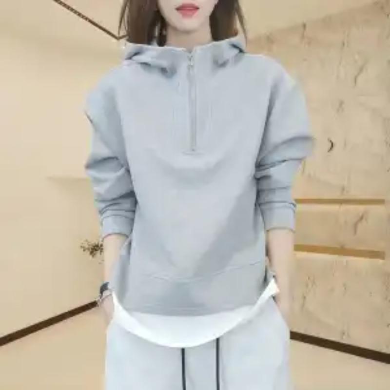Женский худи из двух частей для ранней осени, праздничный, новый, повседневный, свободный, универсальный пуловер