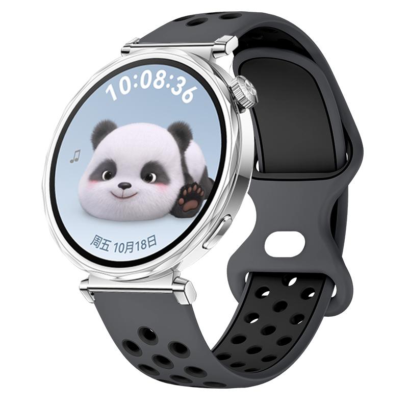 Двухцветный ремешок для Huawei Watch GT5pro 42 мм Дышащий ремешок с круглыми отверстиями Подходит для умных часов Huawei Watch GT5 GT4 41 мм Correa