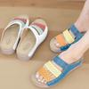 New Arrivals Open Run Women Leather Open Toe Punching Mule Sandals