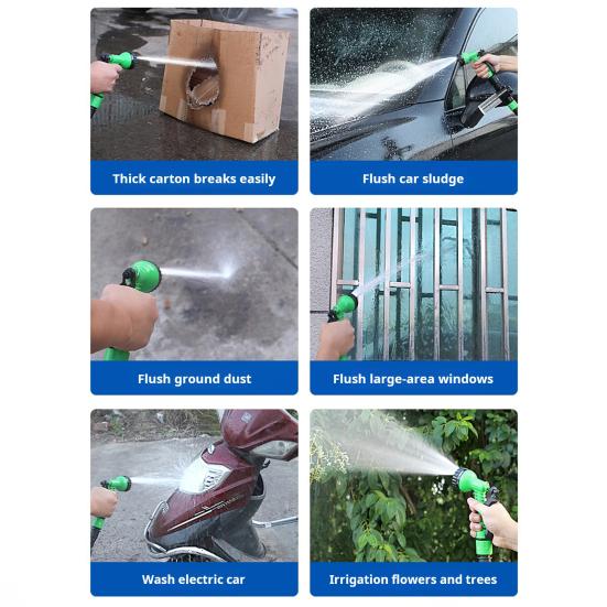 Расширяемая водопроводная труба без перегибов, 7 режимов струи. Пластиковый распылитель высокого давления без запаха.