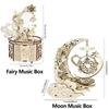 3D Wooden Puzzle Moon Star Music Box DIY Assembly Rotating Craft Decoration STEAM Educational Toys Gift for Adults Teens Kids