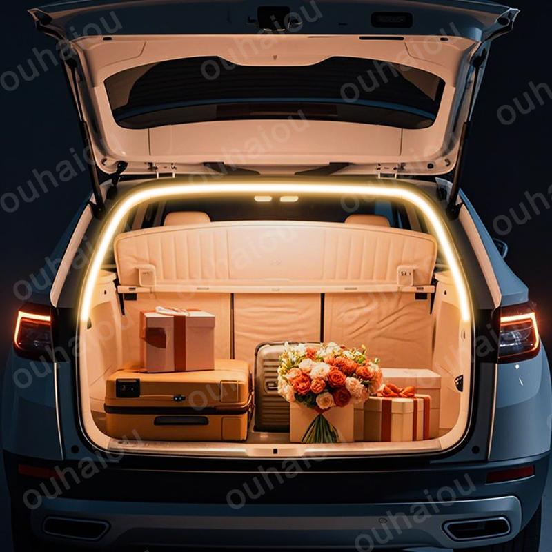 Для Skoda Kodiaq 2017-2025 Модификация света в багажнике Светодиодная полоса света в заднем багажнике Белый теплый белый