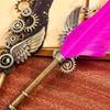 Luxury Fountain Pen Set Vintage Sprinkling Gold Feather Pens Ink Bottle Calligraphy Writing Dip Pen-s Birthday Gift 5 Nib Quill