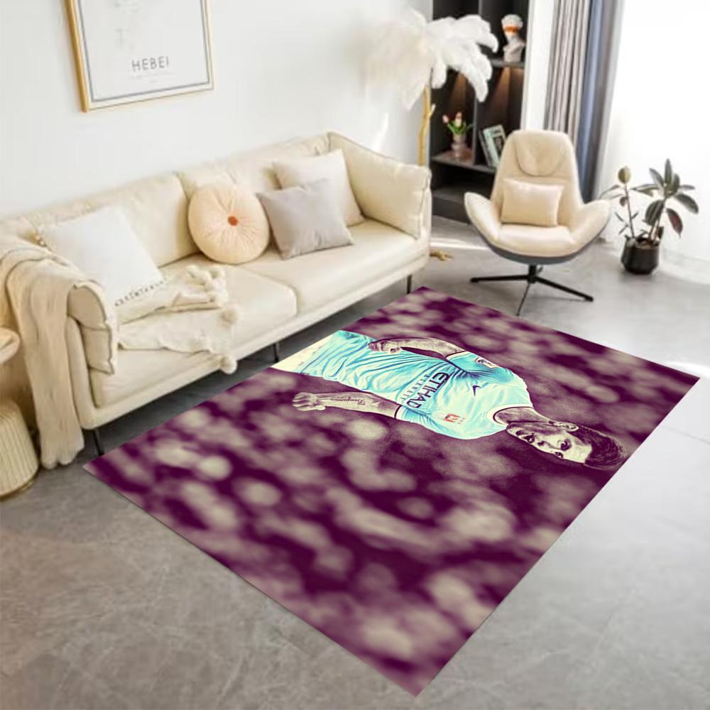 Manchester City Player Action Area Rug Design for Decorate room Bedrooms Playrooms Dormitory Anti-slip Rug Decorate Offices