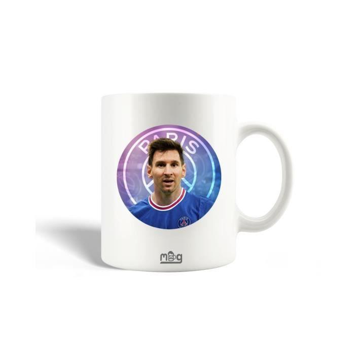 Mug en Céramique - MANIACASE - Lionel Messi - PSG - 30cl - Compatible Lave-Vaisselle - Blanc