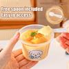10Pcs With Lid Dessert Cup With Spoon Pudding Cup New Yogurt Cup  For Dessert Ice Cream
