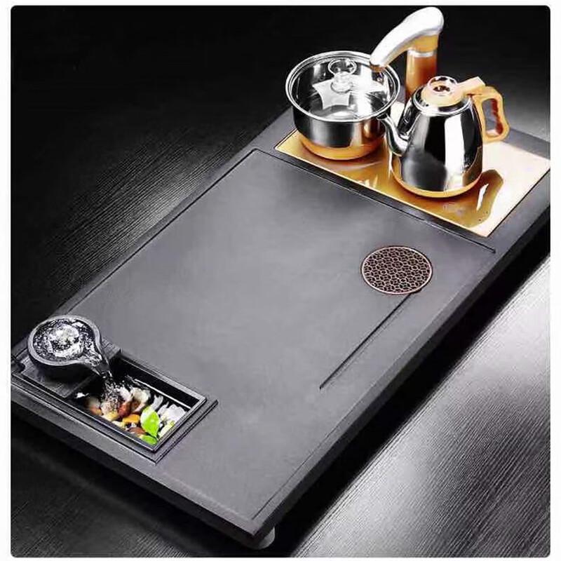 Natural Black Gold Stone Tea Tray