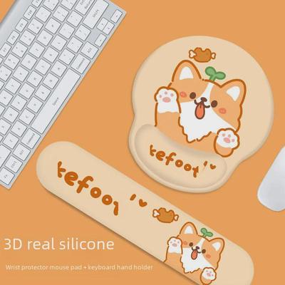 Коврик для мыши Corgi Puppy с подставкой для запястья для офиса и игр - Милая подставка для клавиатуры для небольших столов