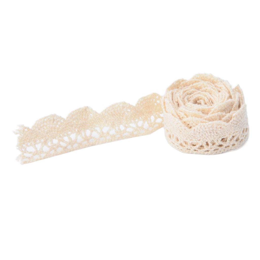 Lace Ribbon DIY Cotton Net 2cm Width 20 Yards Elegant Fabric Lace Trim for Curtain Clothes