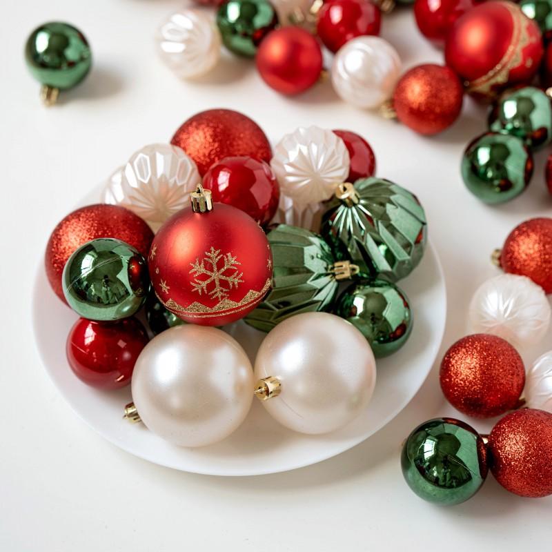 Christmas Tree Ornaments Set Decorative Hanging Balls Party Gift Box Modern Minimalist Plastic Holiday Decor