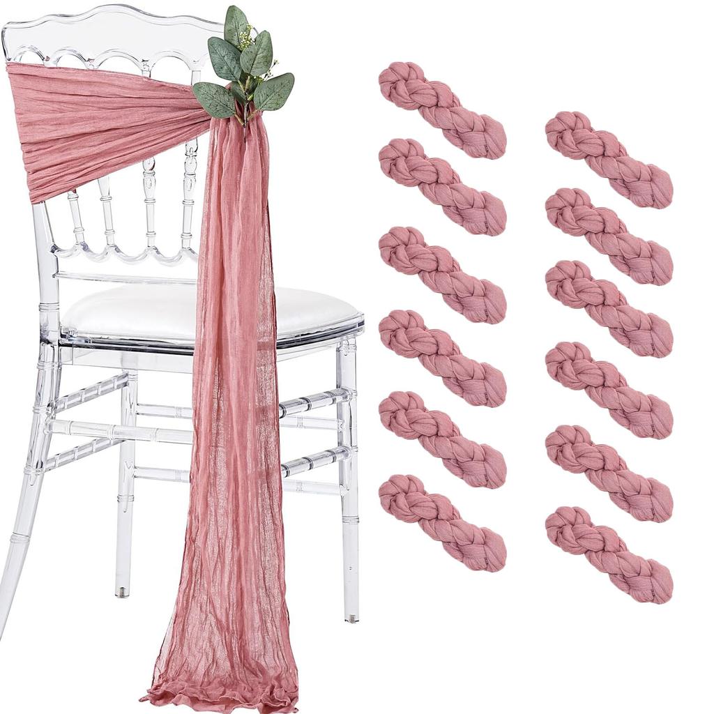 16Pcs Sage Green Wedding Chair Sashes  Chair Bow Designed Decorative Chair Sashes for Wedding Reception Party Hotel Decoration