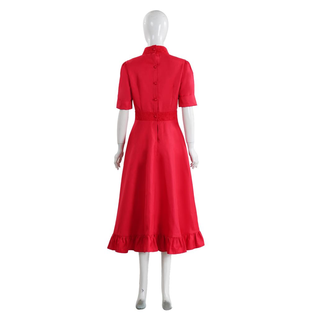 Костюм для косплея фильма ужасов Cross-border Factory Pearl, красное кружевное платье в винтажном стиле, наряд для Хэллоуин-вечеринки и сценического выступления